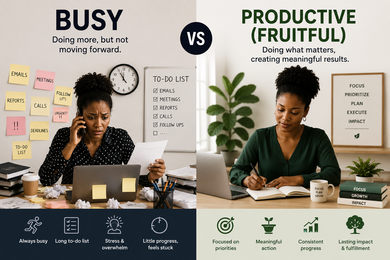Busy Versus Productive (Fruitful).